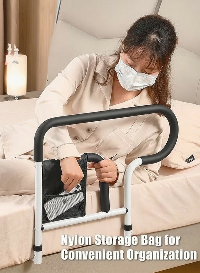 شو وو حاجز أمان للسرير، قضيب دعم جانبي للسرير للكبار وكبار السن وذوي الاحتياجات الخاصة، قابل للتعديل لمنع السقوط، مقبض أمان طويل، حاجز جانبي للسرير، عصا مساعدة. - Image 2